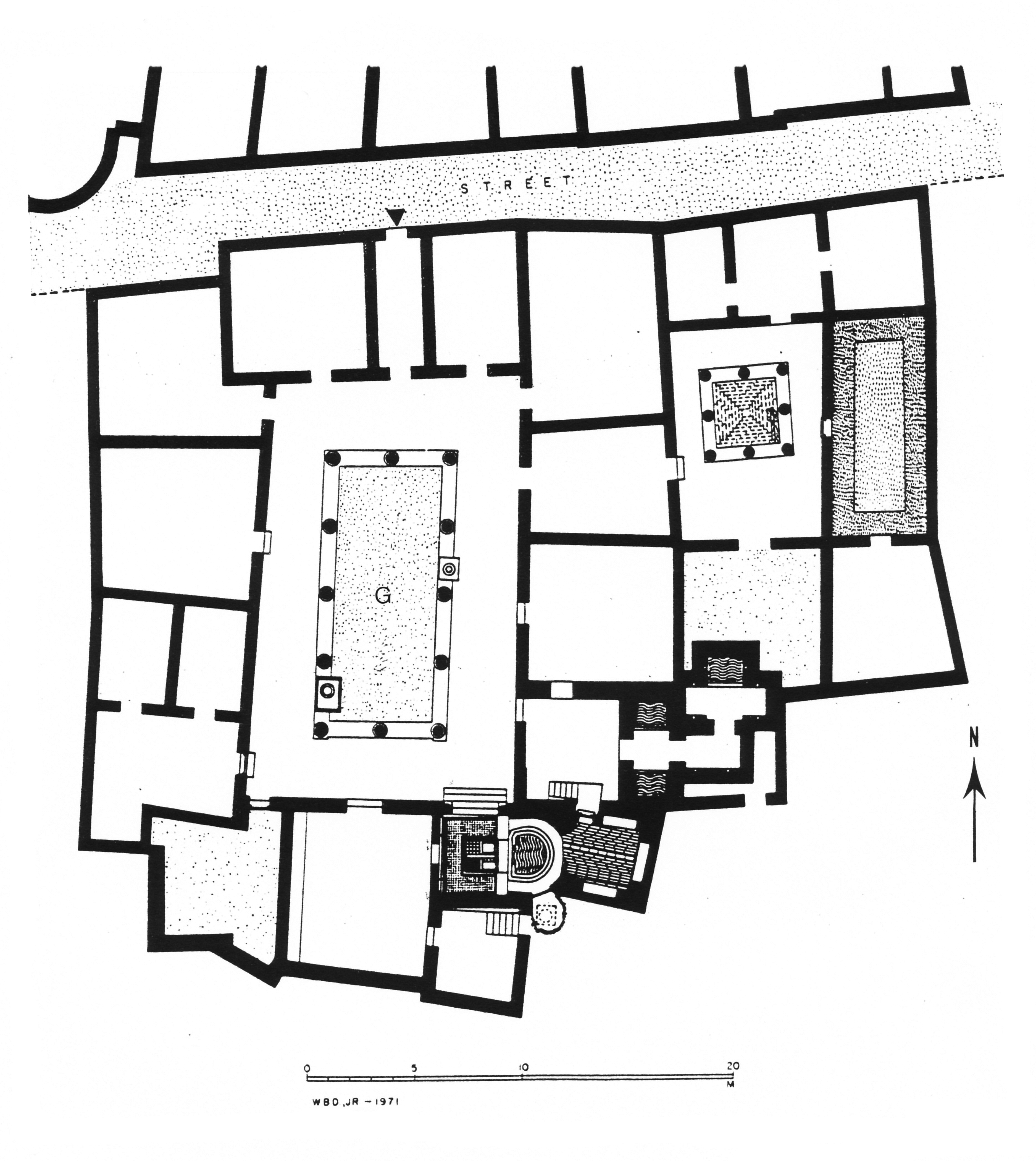 plan of a house with a possible garden peristyle