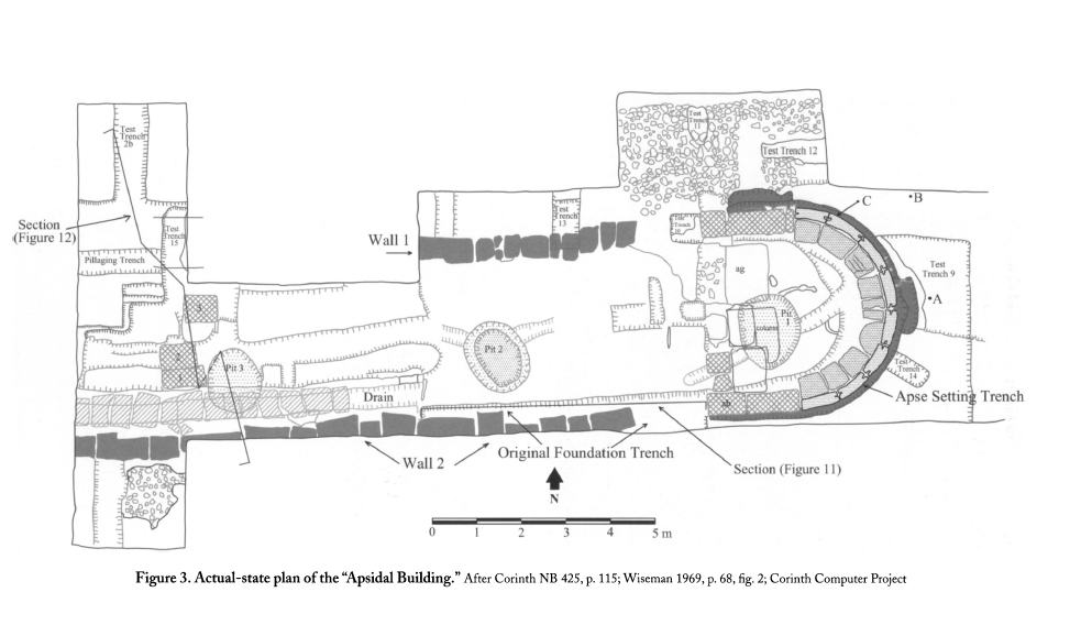 plan of the Roman circus, with planting pits labeled