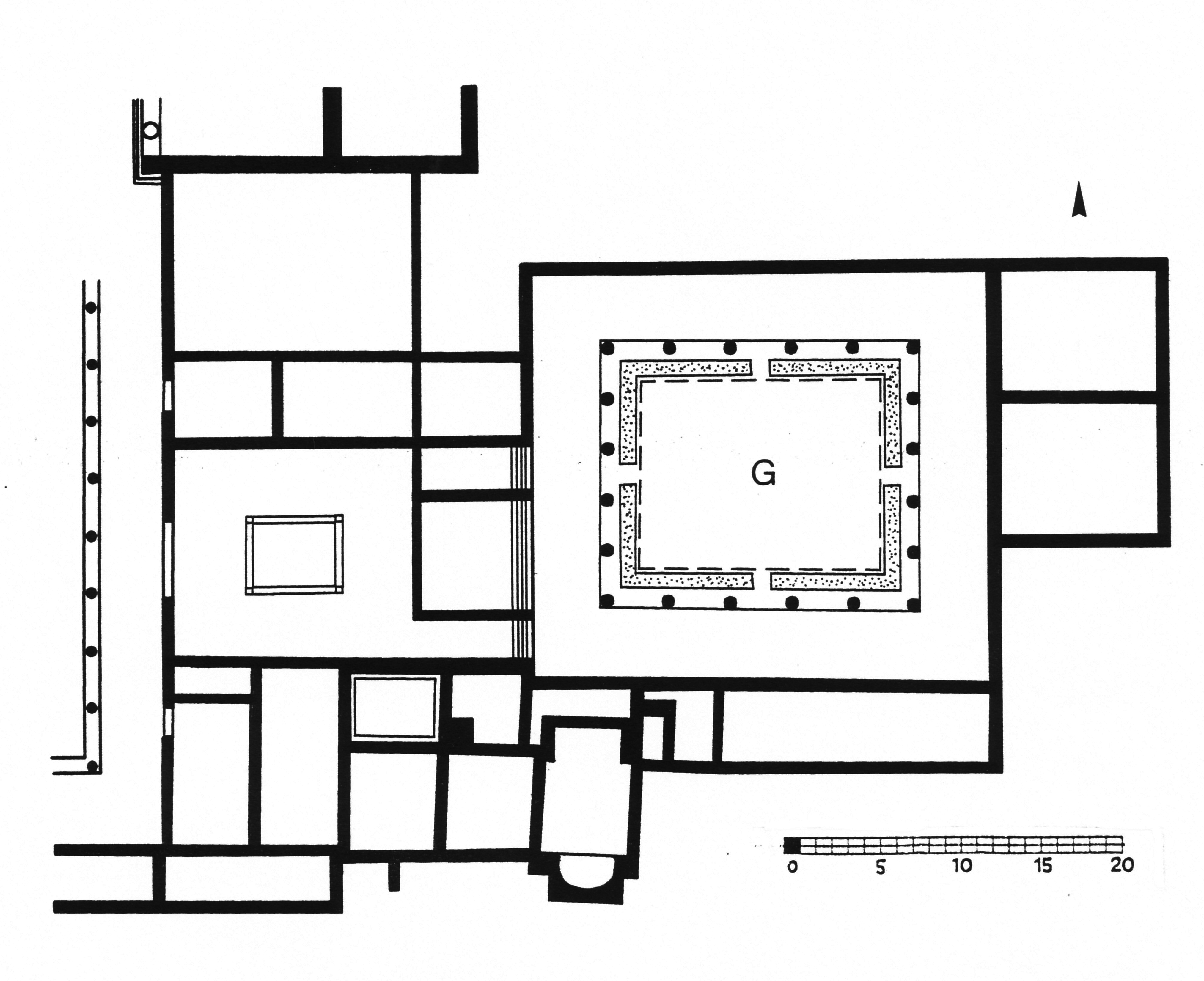 Plan of the ‘House of Nero’ with its garden courtyard and water channel