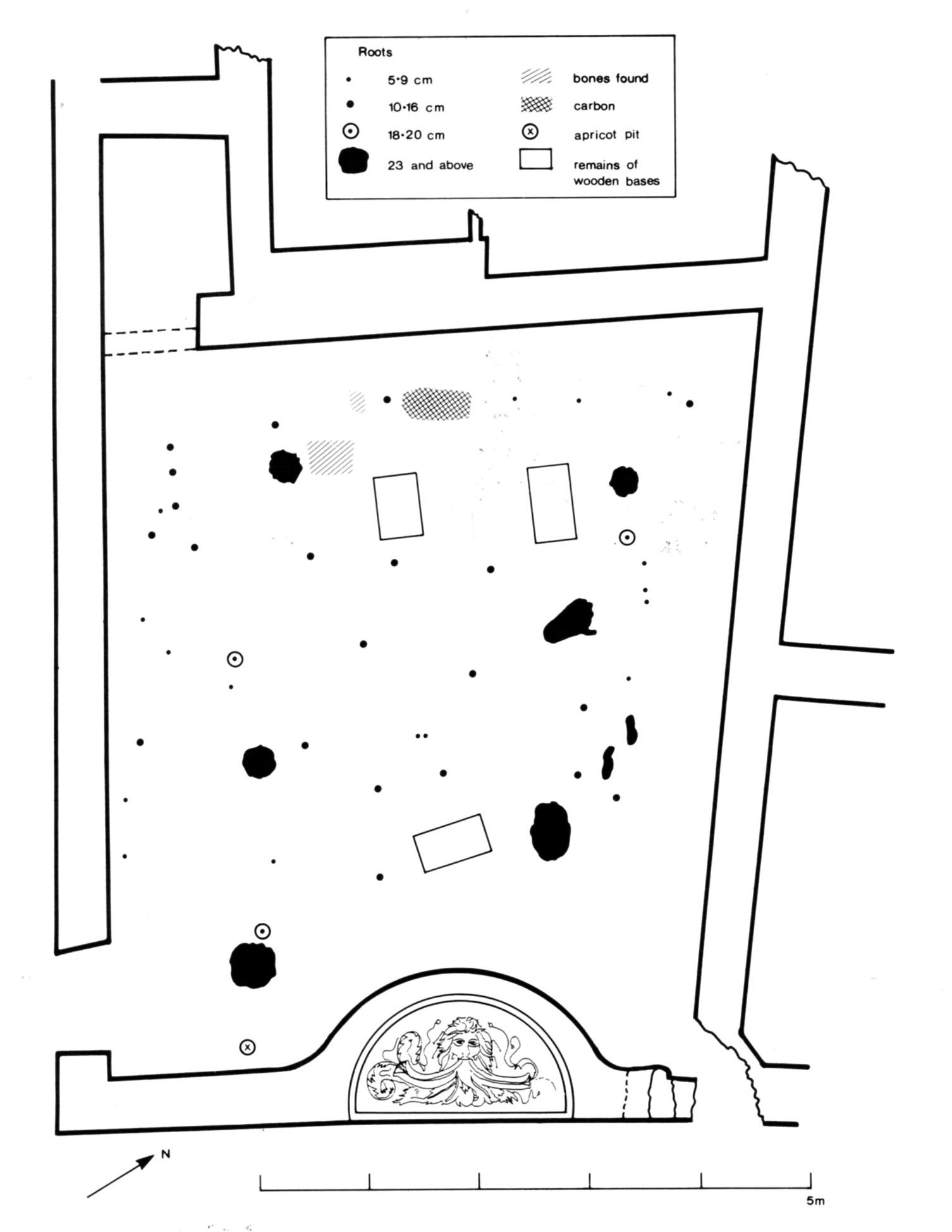 Detail, Plan of courtyard garden, House of Bacchus and Ariadne
