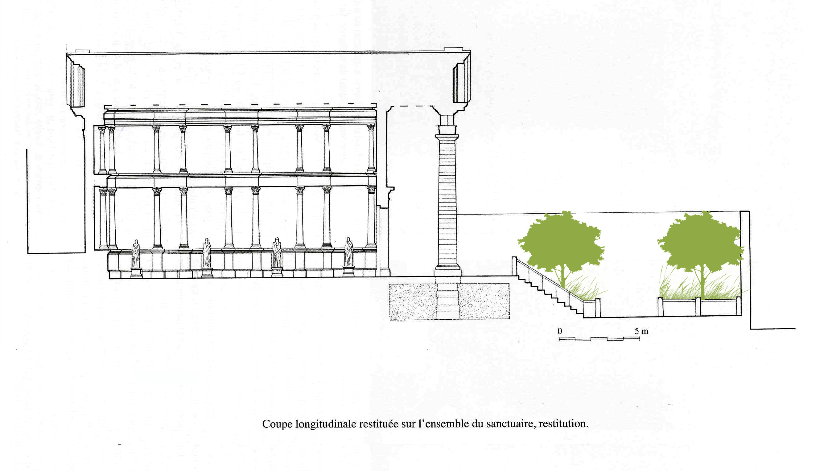 Cross section of the courtyard (B-B’)