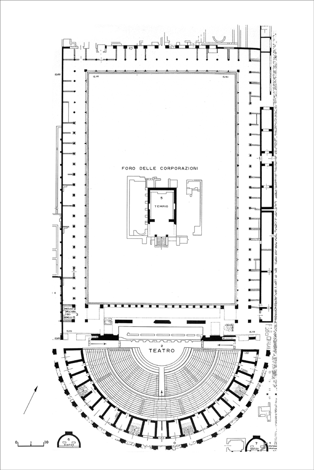 Plan of the Piazzale della Corporazioni from Calza 1953