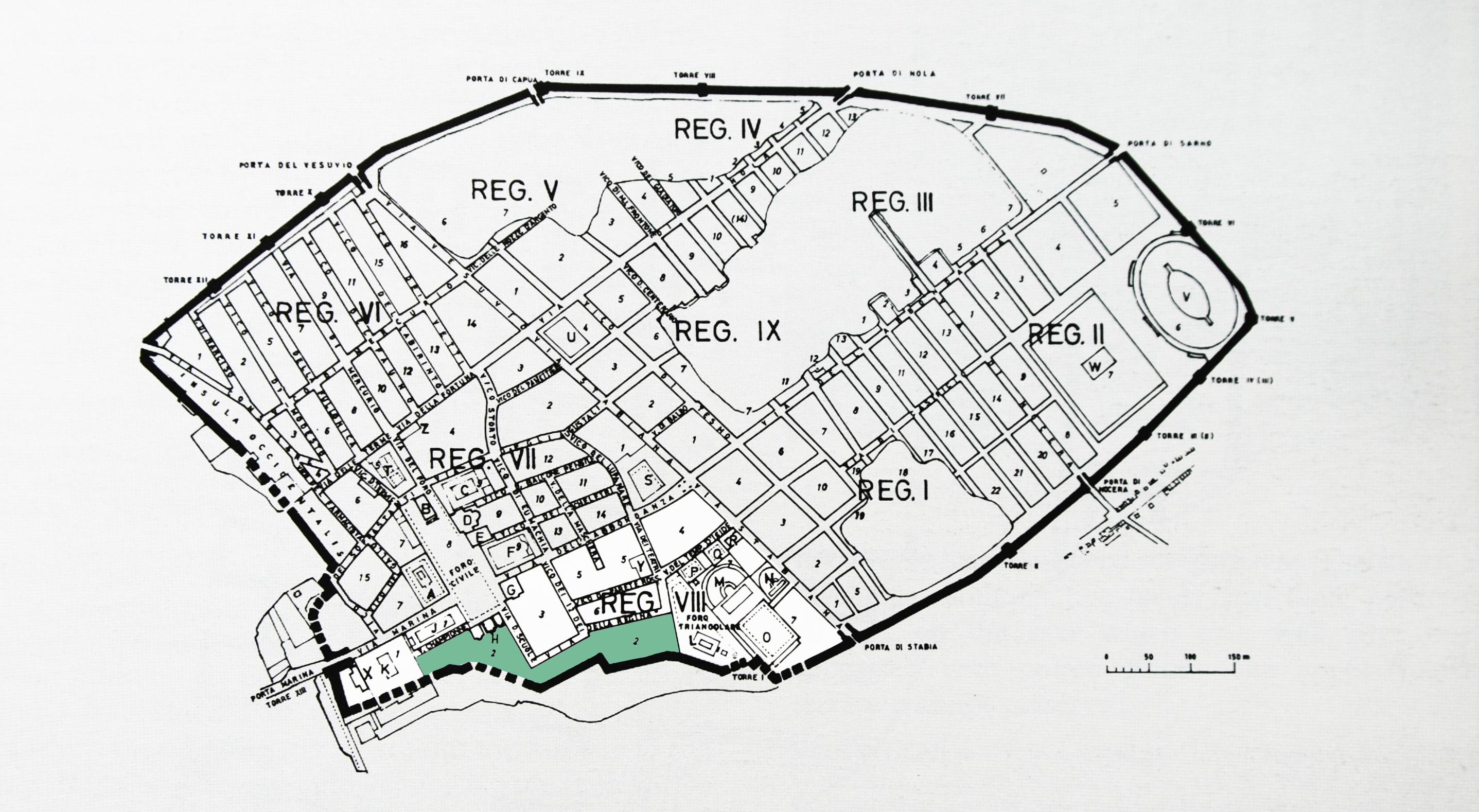 Plan of the Pompeii Region VIII, Insula II