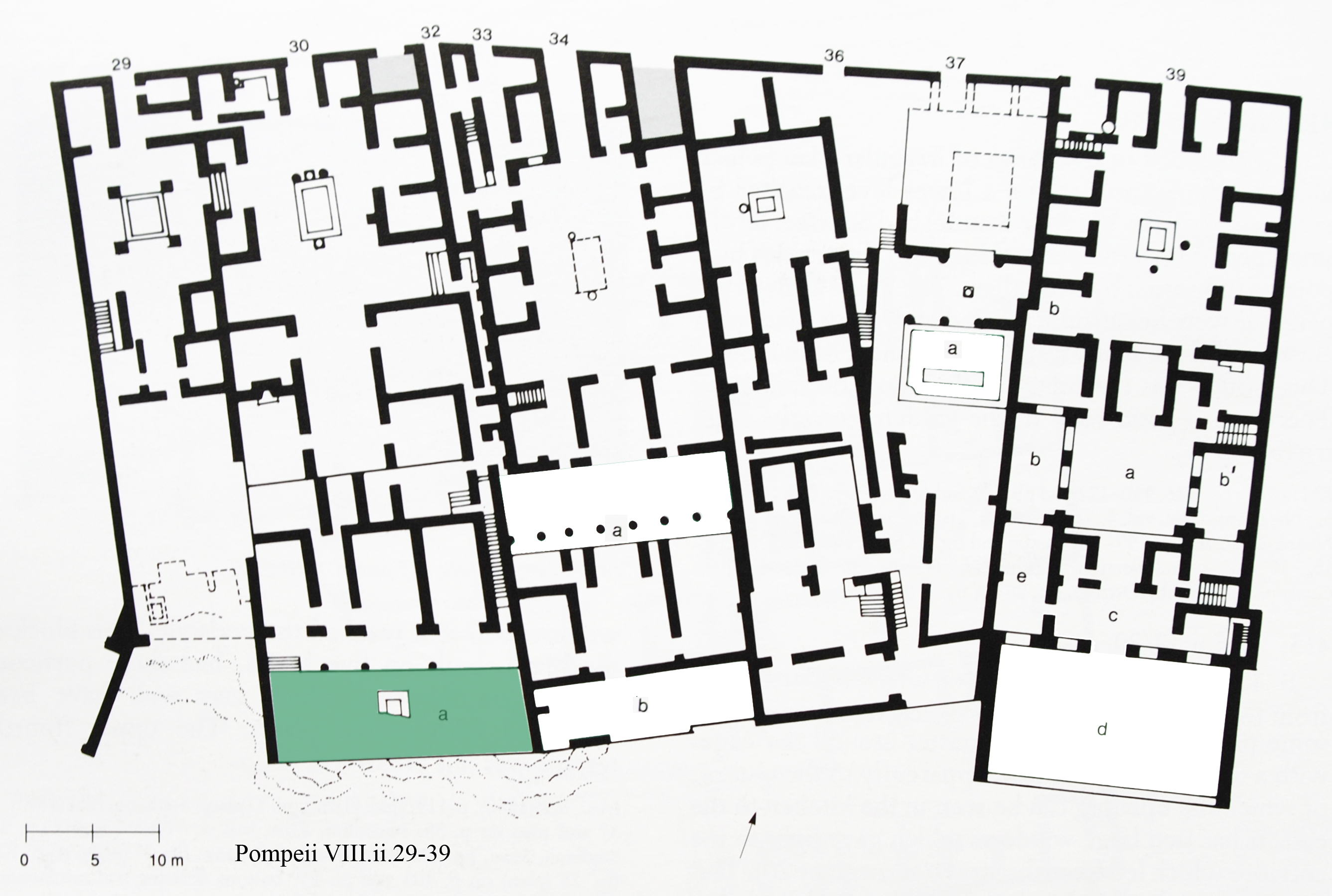 Plan of the Pompeii Region VIII, Insula II, 29-39