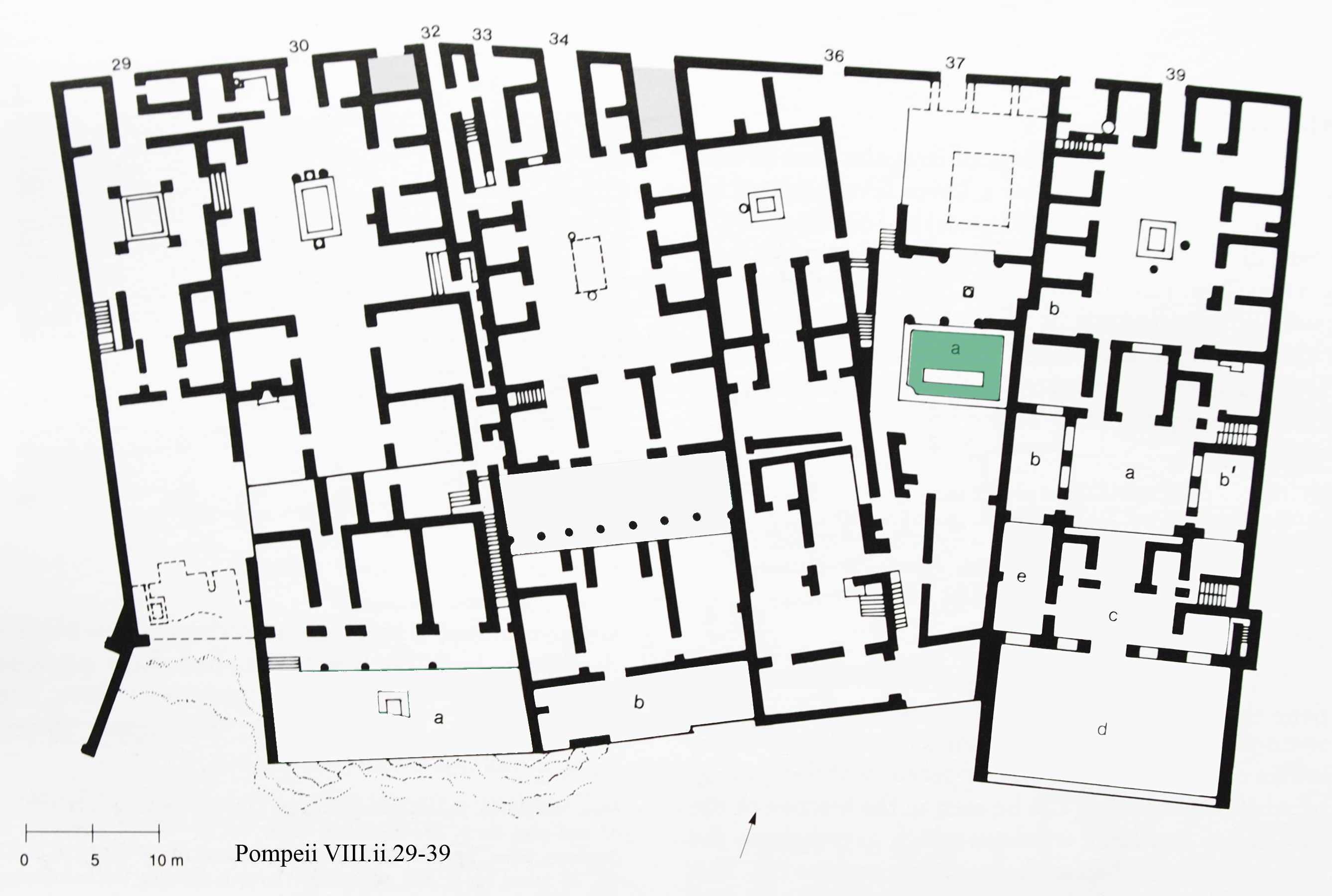 Plan of the Pompeii Region VIII, Insula II, 29-39