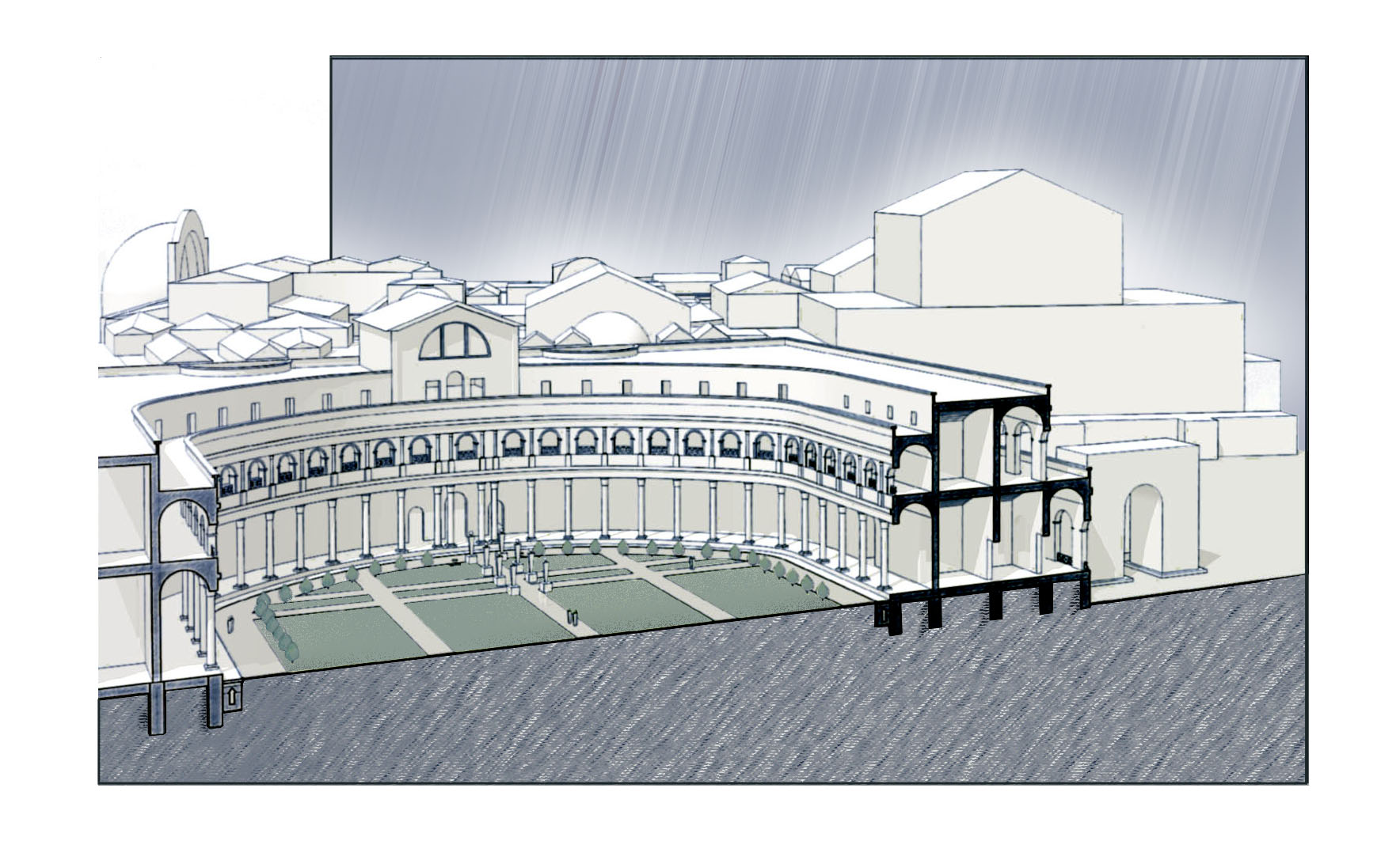 Southern Facing Reconstruction of the Flavian Palace