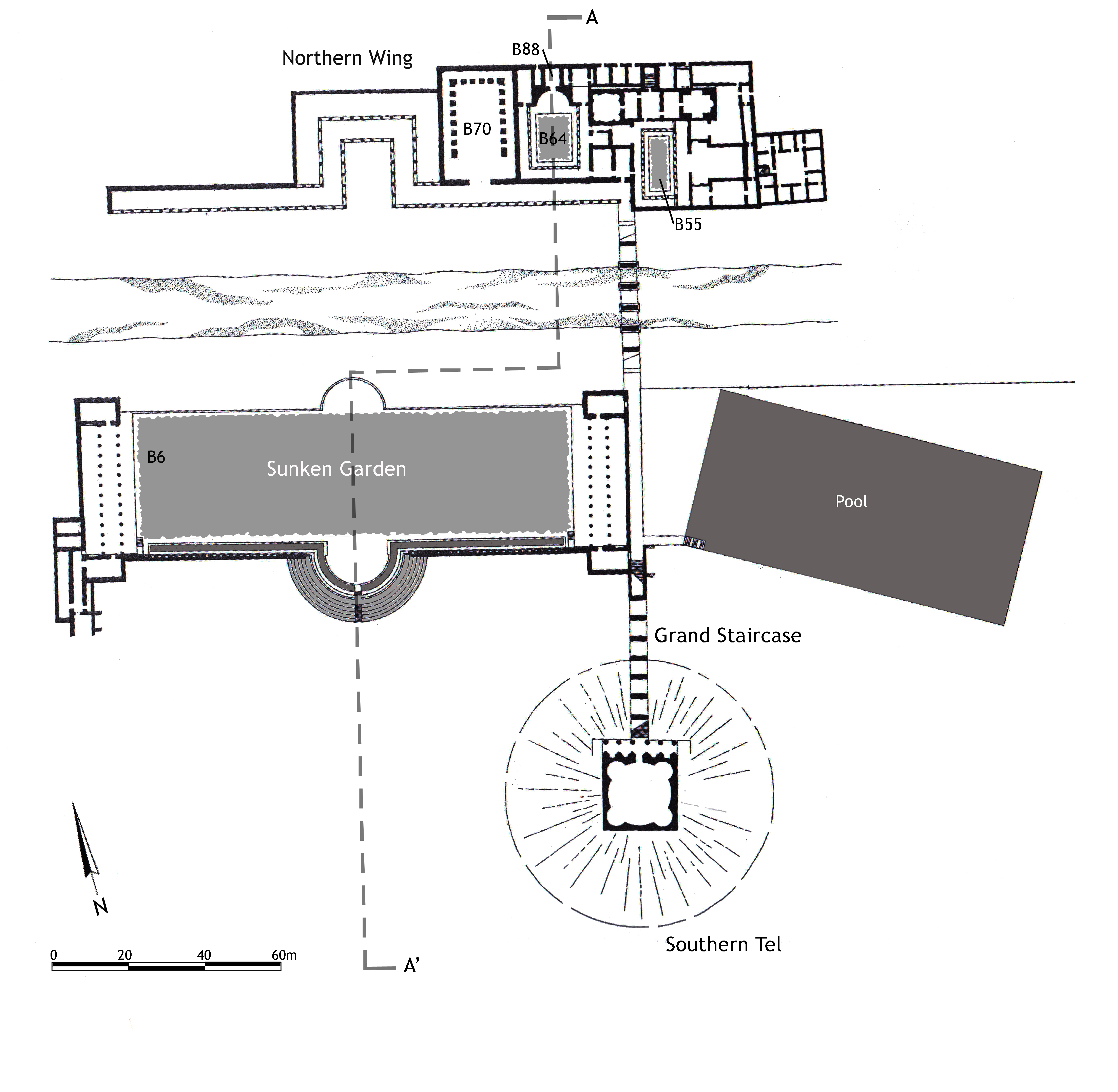 Figure 2: Plan of Herod’s Third Palace (K. Gleason after E. Netzer 2001a: Plan 48).