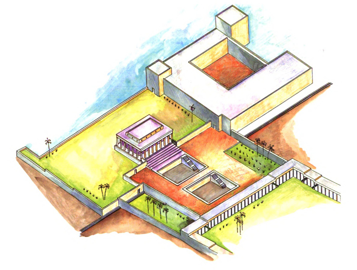 Figure 3: The palace of King Hyrcanus I in Jericho the palace, the garden and the swimming pools (Netzer 1999).