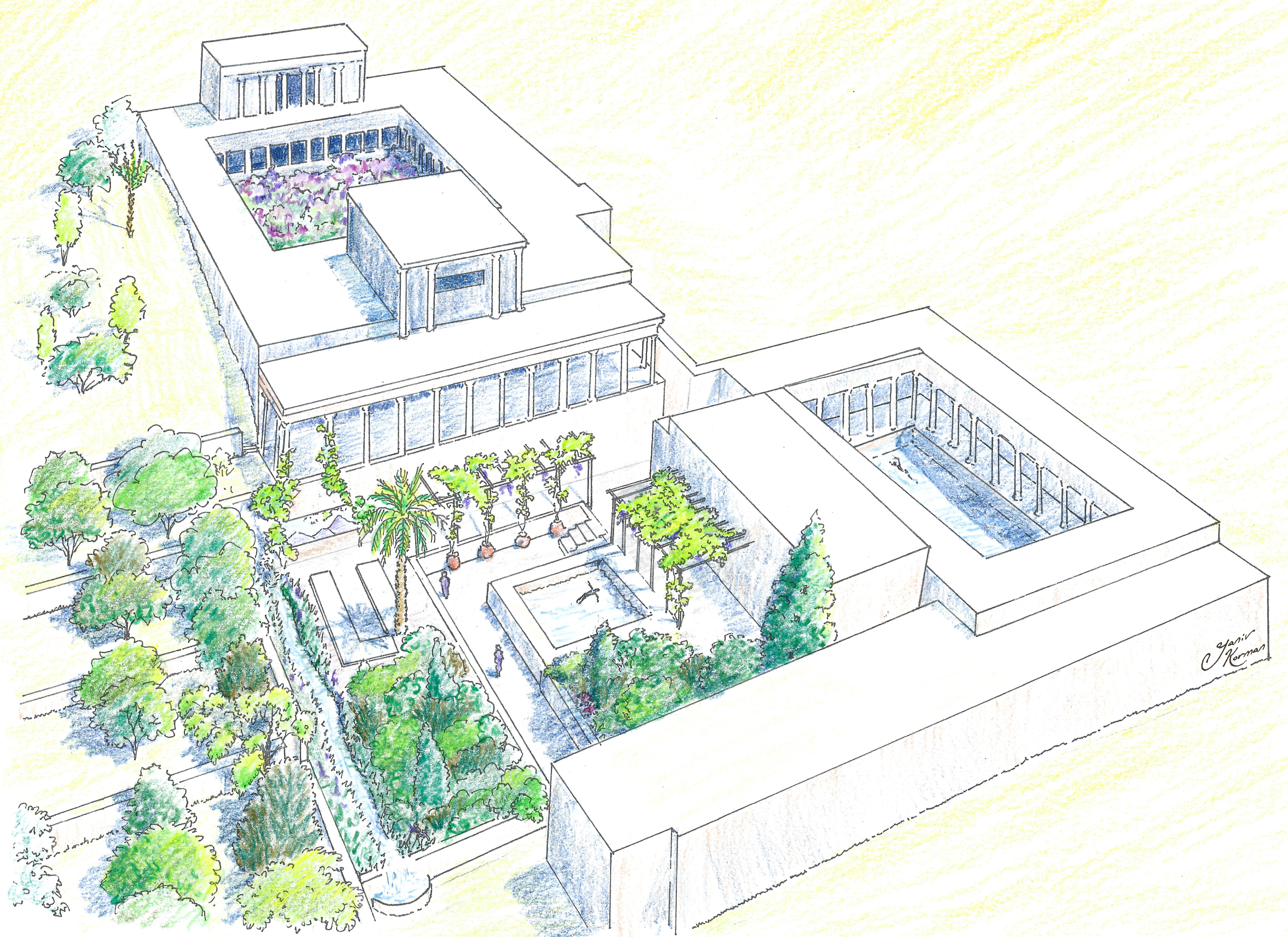 Figure 5: Axonometric reconstruction of Herod’s second palace (Yaniv Korman).