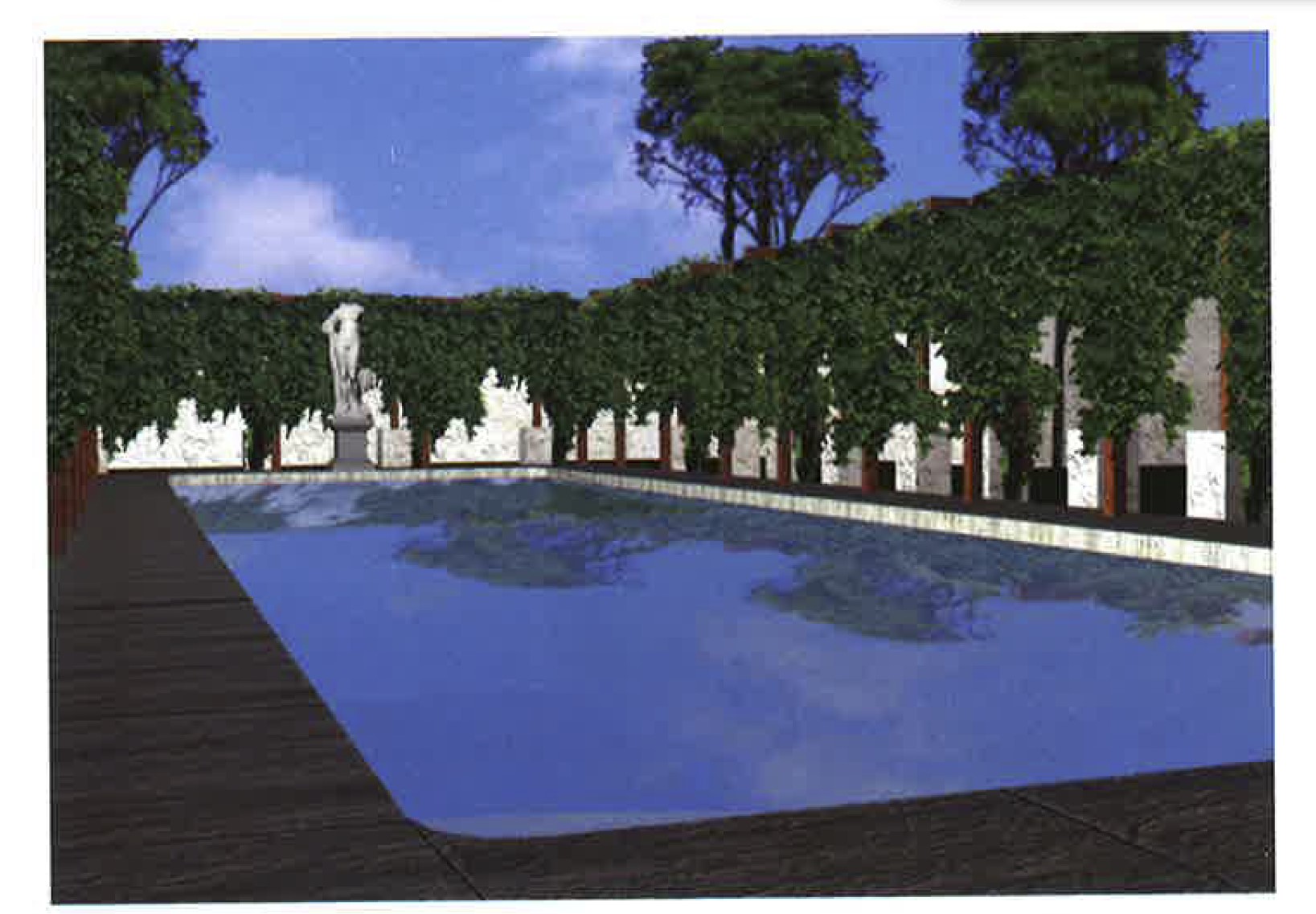 Drawing of reconstruction of the rectangular pool