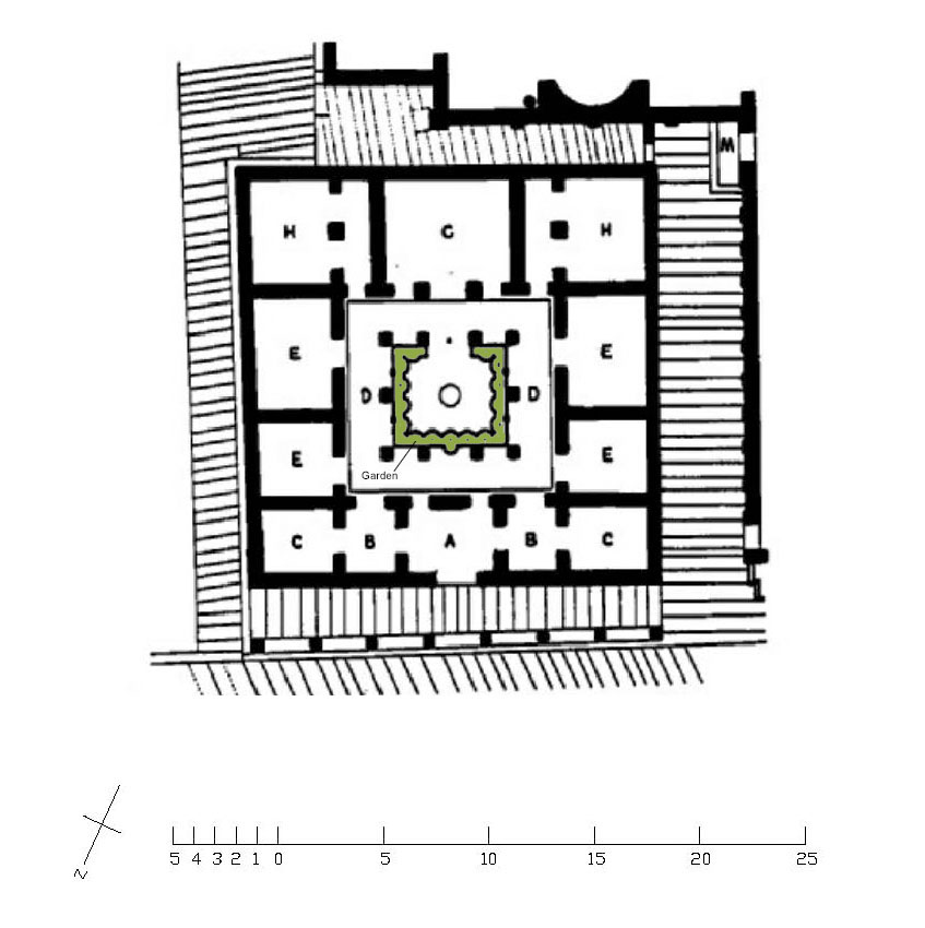 Plan of the House of the Planters at Thamugadi; Timgad : une cité africaine sous l'Empire romain, p. 88-92, Plan fig.40